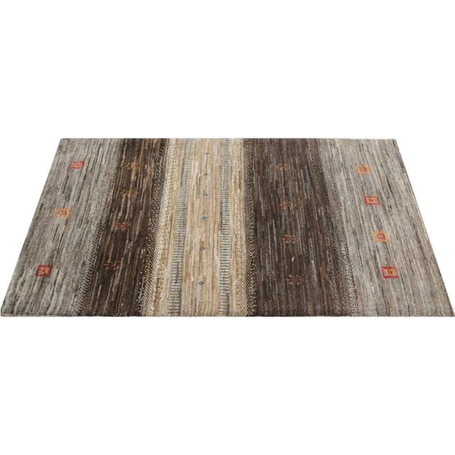 Handwoven Persian Gabbeh Area Rug 2’10” X 4’5″ For Sale - Image 4 of 9