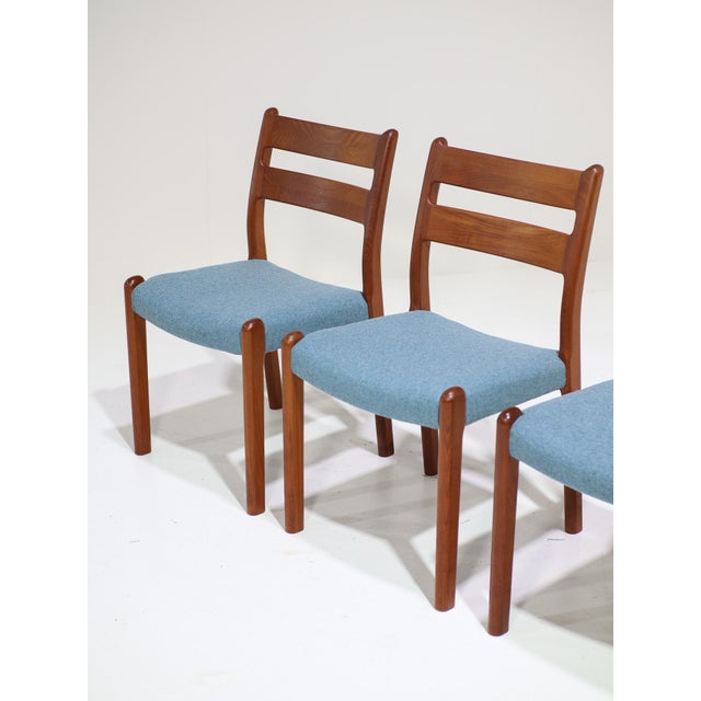 Teak and Blue Dining Chairs from Emc Møbler, Denmark, 1960s, Set of 4 For Sale - Image 15 of 18
