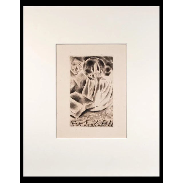 Ex Libris Heeren Herta is an etching realized by Michel Fingesten, in 1936. No signed, included a white cardboard...