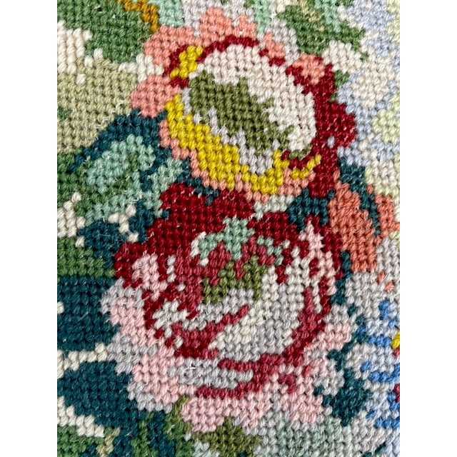 Mid 20th Century Vintage French Country Needlepoint Pillow For Sale - Image 5 of 11