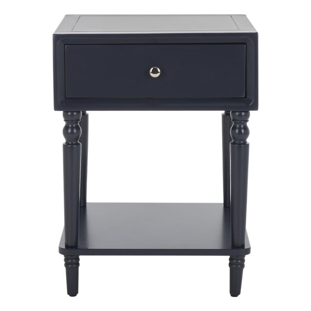 Siobhan Accent Table with Storage Drawer in Navy For Sale