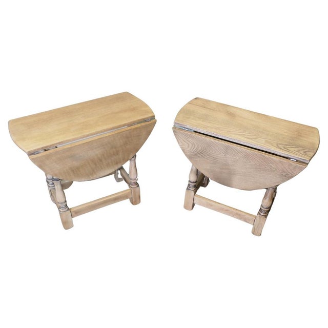Vintage Oak Side Tables, 1930, Set of 2 For Sale - Image 10 of 10
