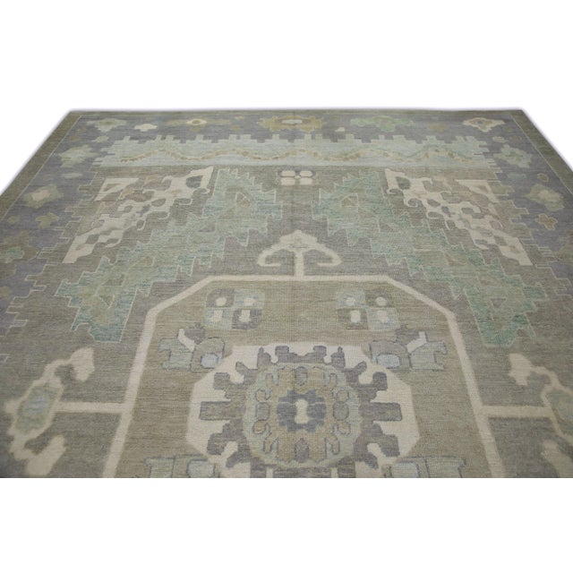 Early 21st Century Modern Handmade Turkish Oushak Rug 10'3" X14'2" For Sale - Image 5 of 7