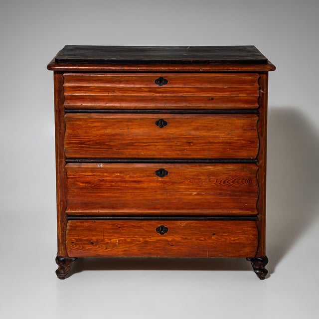 Antique Louis Philippe Commode in Red, 1800s For Sale - Image 9 of 9