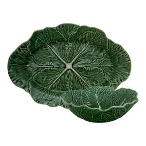 Bordallo Pinheiro Cabbage Serving Set, Green, 2 Pieces