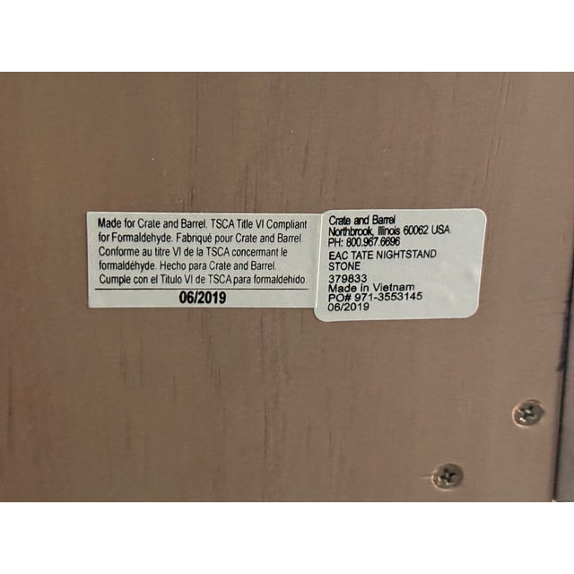 Crate and Barrel Stone Grey Nightstand For Sale - Image 13 of 13