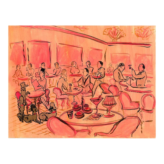 Poodles at the Pink Bar Print by Pauline De Roussy De Sales For Sale