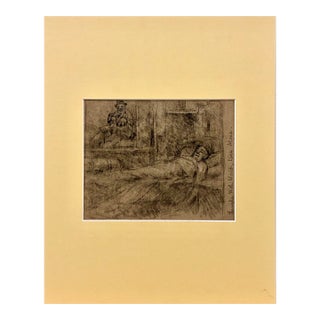 Charcoal Portrait “Laughs With World, Dies Alone” by Granville Redmond (1871-1935) For Sale