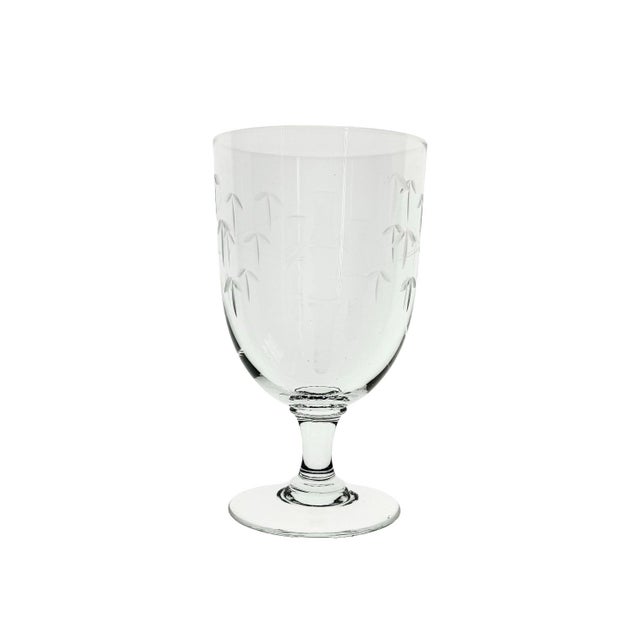 Hollywood Regency 1950s Crystal Etched Bamboo Drinkware Service for 10 by Noritake in the “Sasaki” Pattern - 80 Pieces For Sale - Image 3 of 9