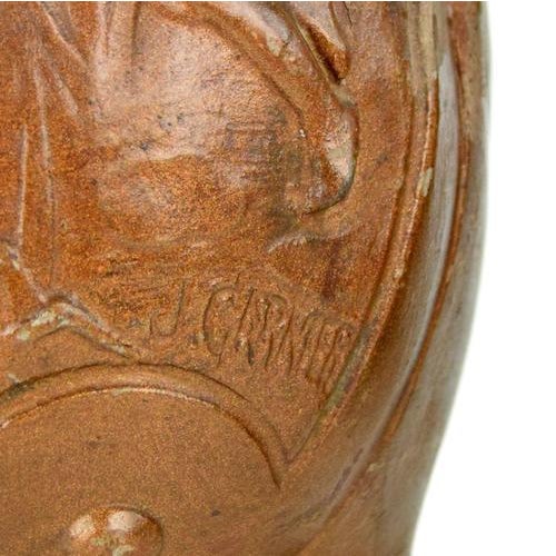 Red Late 19th Century French Art Nouveau Vases by Jean Garnier, Set of 2 For Sale - Image 8 of 9