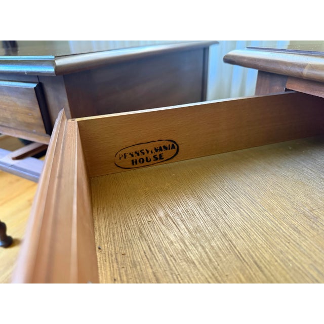 1960s 1960s Vintage Pennsylvania House Traditional Solid Cherry End Tables - Set of 2 For Sale - Image 5 of 11