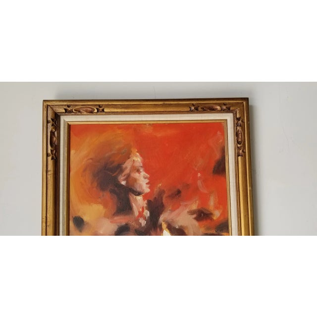 1970's Ketth Ward Post- Impressionist Abstract Female Painting, Framed For Sale In Miami - Image 6 of 11
