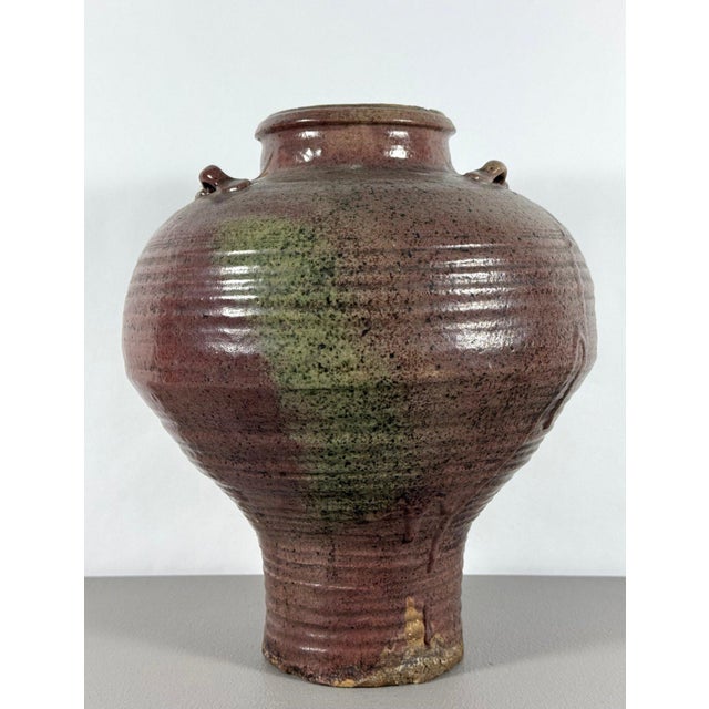 Wine Large 19th Century Antique Chinese Martaban Storage Jar - "Frogskin" Ash Glaze Stoneware For Sale - Image 8 of 16