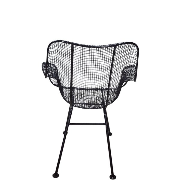Black 1950s Mid Century Russell Woodard "Sculptura" Wire Patio Armchair For Sale - Image 8 of 17
