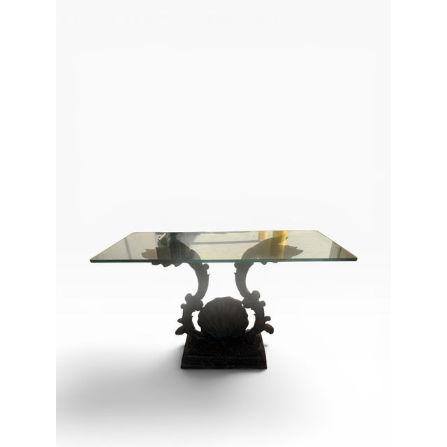 Hollywood Regency Vintage La Barge Hollywood Regency Cast Bronze Shell & Acanthus Console Table Base For Sale - Image 3 of 14