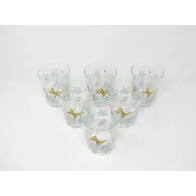 1990s Vintage Lenox Butterfly Meadow Glass Old Fashioned Glasses - 6 Pieces For Sale - Image 5 of 11
