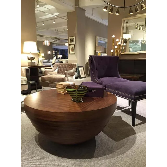 Tribal Walnut Stacked Disc Drum Coffee Table For Sale - Image 3 of 7