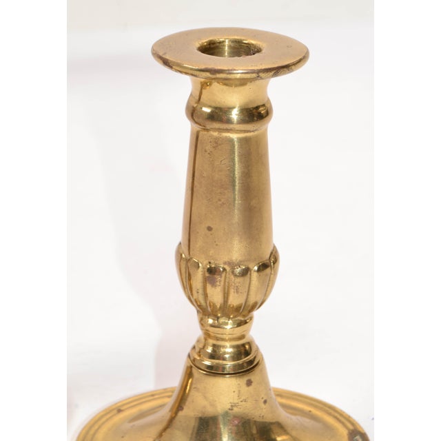 1950s 1950s English Traditional Brass Candle Holders, Pair For Sale - Image 5 of 12