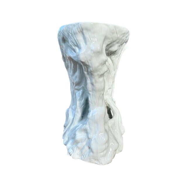 A gorgeous, vintage faux bois garden stool. Features a ceramic garden stool in a faux bois form. Glazed in a shade of...