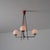 Gold Vintage Italian Brass and Red Lacquered Chandelier with Opaline Glass, 1950s For Sale - Image 8 of 13