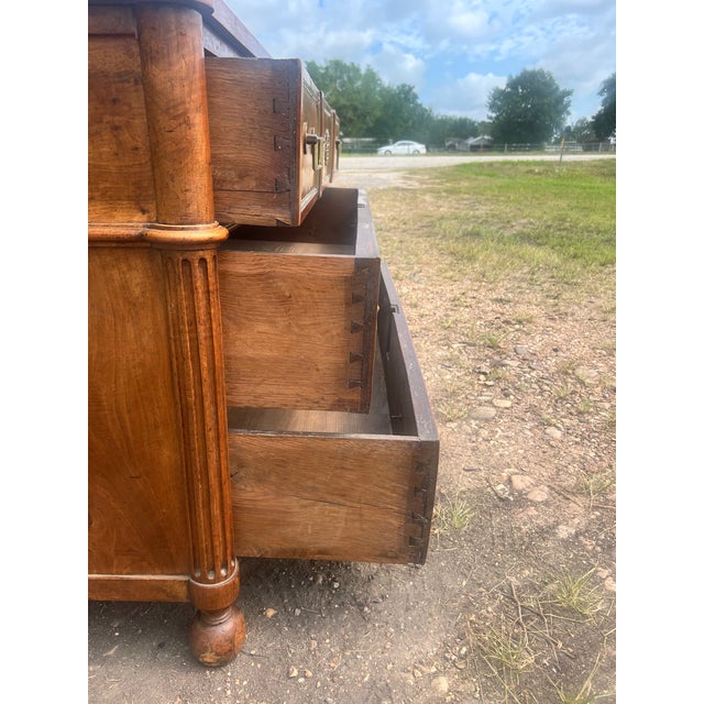 Mid 19th Century French 19th Century Louis XVI Solid Walnut Commode For Sale - Image 5 of 12