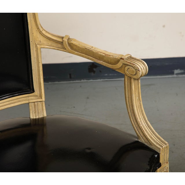Pair of Louis Xvi Style Painted Armchairs & Two Matching Cane Sidechairs For Sale - Image 11 of 12