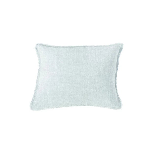 Boho Chic Anaya Light Blue Soft Linen Lumbar Pillow For Sale - Image 3 of 3