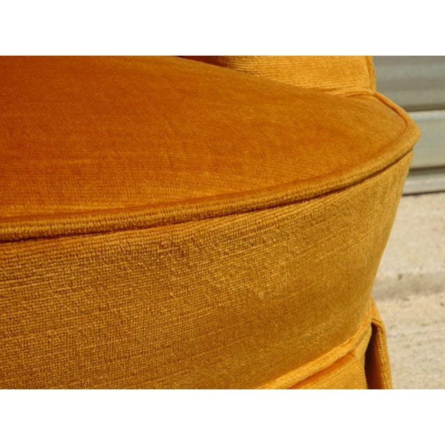 Wood Antique Toadstool Armchair in Silky Yellow Velvet, 1950s For Sale - Image 7 of 18