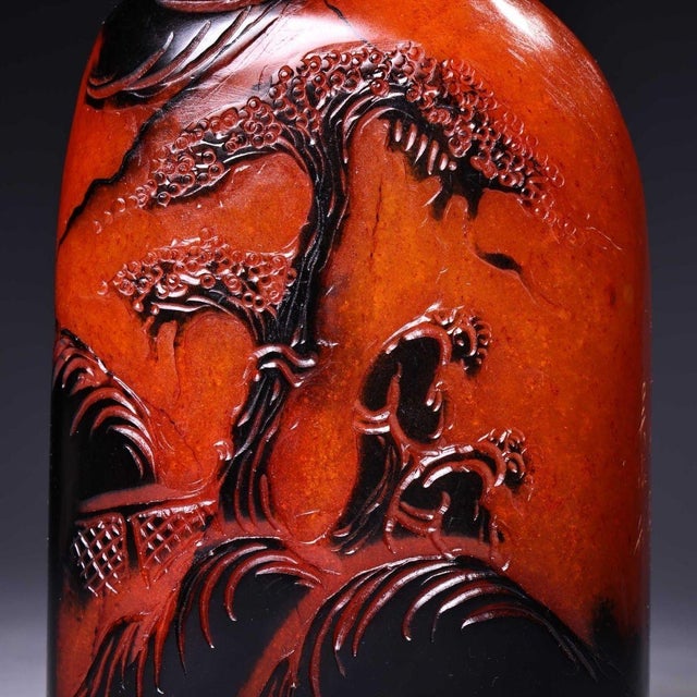 Vintage Shoushan Stone Seal With Relief Landscape Carving For Sale In Los Angeles - Image 6 of 9