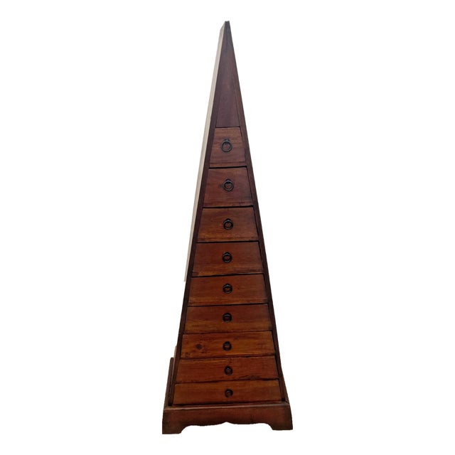 Vintage Nova Furniture Chest of Drawers Pyramid Shape Apothecary Storage Dresser For Sale