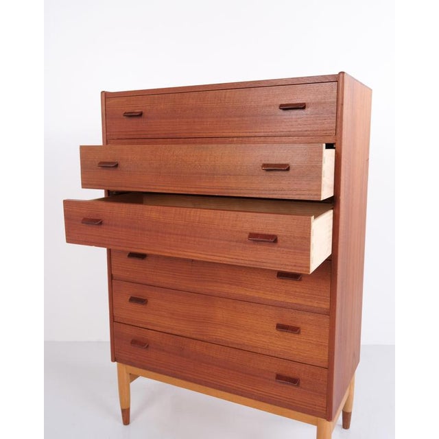 Wood Teak and Oak Chest of Drawers by Poul M. Volther for Munch Møbler, 1960 For Sale - Image 7 of 12