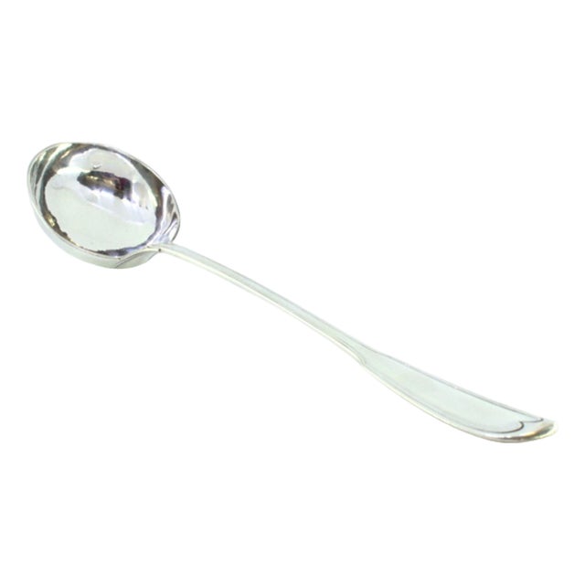Silver Soup Ladle with Handle Grooves For Sale