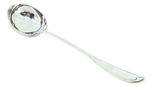 Silver Soup Ladle with Handle Grooves
