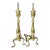Vintage Federal Styled Andirons Solid Brass Cast Iron Legs Fire Dogs - a Pair For Sale