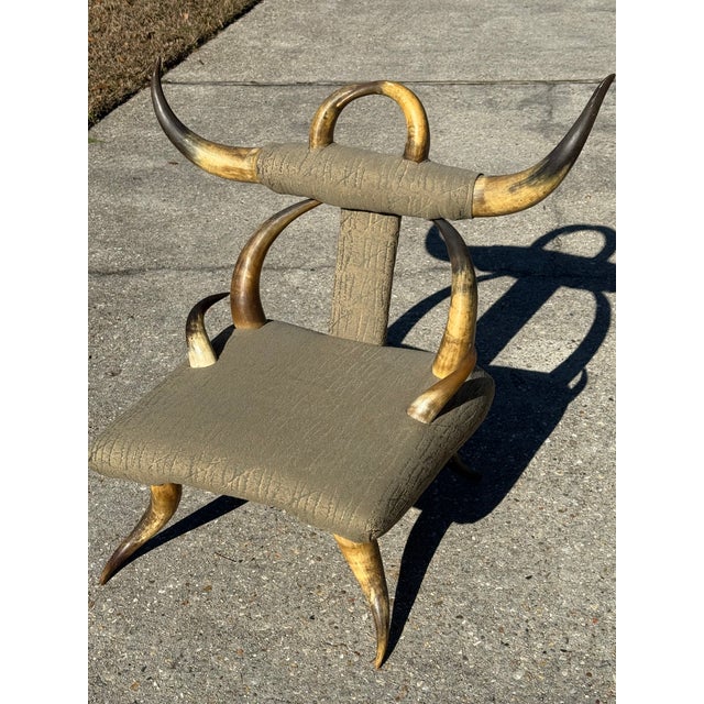 Striking and sculptural vintage children’s chair crafted from genuine steer horns, originally purchased in Argentina. This...