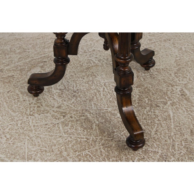 Maitland Smith Round Mahogany Pedestal Lamp Table For Sale - Image 9 of 16