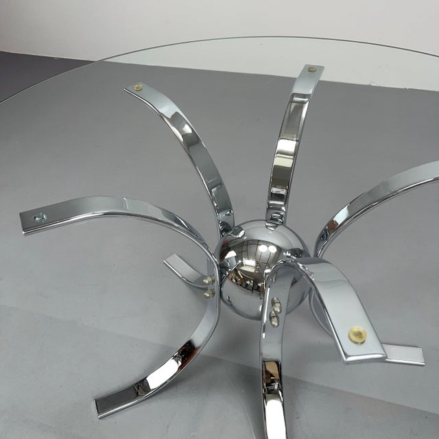 Vintage Space Age Round Chrome Coffee Table, Germany, 1970s For Sale - Image 4 of 7