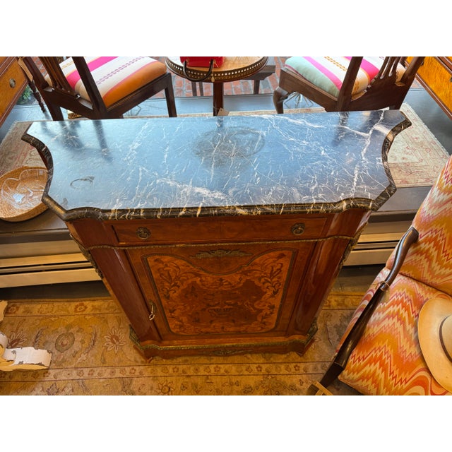 1910s French Style Marquetry Fruitwood Console Table For Sale In Boston - Image 6 of 6