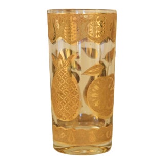Mid 20th Century Culver "Florentine" Highball Glass With 22k Gold For Sale
