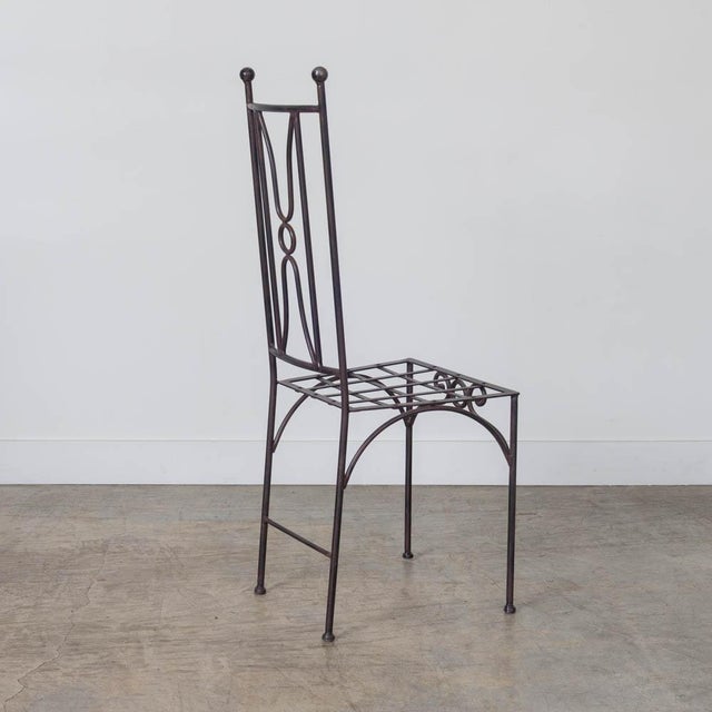 Metal Late 20th Century French Neoclassical Iron Dining Chairs, Set of 6 For Sale - Image 7 of 15