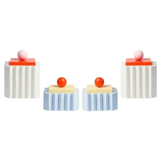 Wood Plizé Boxes in 2l White & 2M Blue by Made by Choice, Set of 4 For Sale - Image 7 of 7