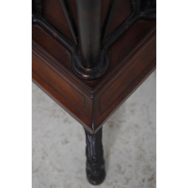 Pair of Maitland Smith Leather Wrapped Pedestal Stands For Sale - Image 11 of 13