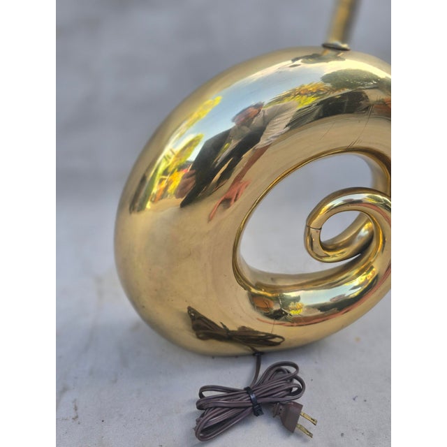 Vintage Solid Brass Swirl Lamp For Sale - Image 10 of 11