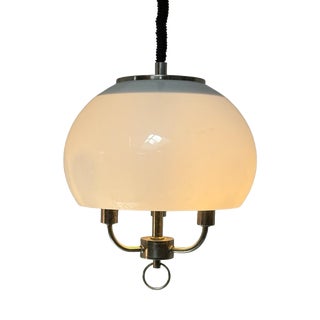 Vintage Space Age Height-Adjustable Pendant Light in White Acrylic from Dijkstra For Sale