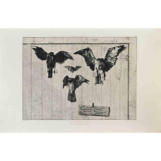 Félix Bracquemond, Le Haut d'Un Battant de Porte, Etching, 1870s For Sale