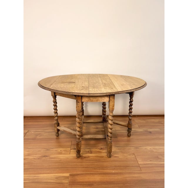 Late 19th Century French Oak Small Gate Leg Table For Sale - Image 4 of 4