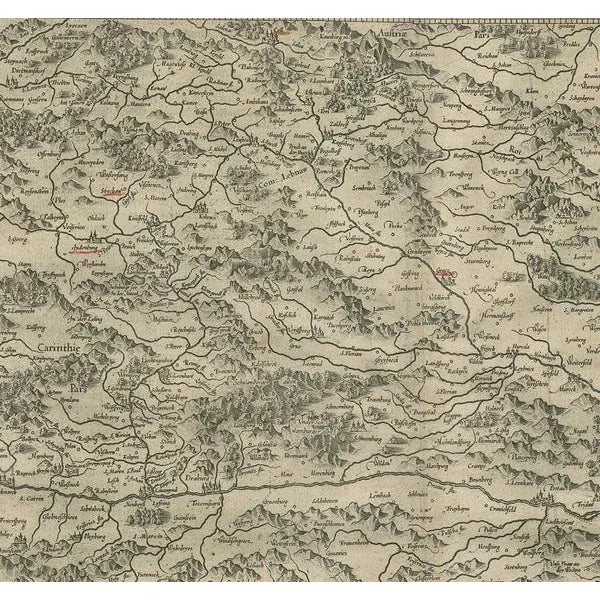 Antique Map of Styria by Mercator, 1650 For Sale - Image 3 of 5