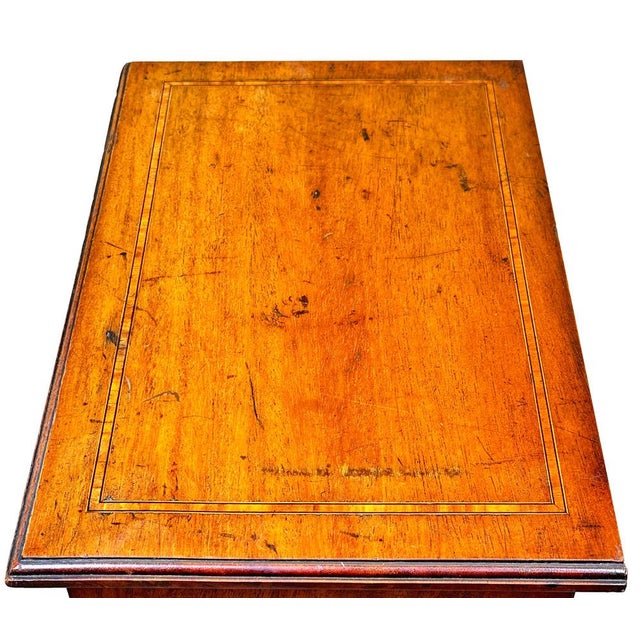 A Good Quality Late 19th Century Walnut Miniature Chest, with Crossbanded Decoration Top Top, Over Five Long Drawers with...