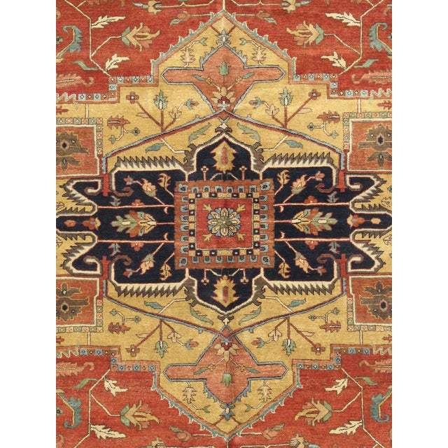 Pasargad Home Serapi Rust/Navy Wool Area Rug, 9'11'' X 14' 2'' For Sale - Image 4 of 6