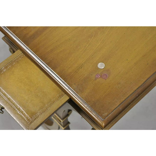 Wood Mid 20th Century Vintage J. Zonon Regency Style X-Frame Mahogany Side Lamp Tables - a Pair For Sale - Image 7 of 12